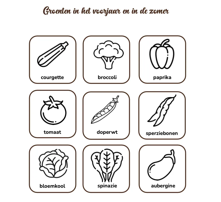 Stimuleer je kind om nieuwe producten te proeven en leer welke groenten en fruit in het seizoen zijn.