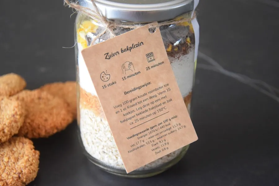 Label 2 bakmix voor gezonde chocolate chip cookies