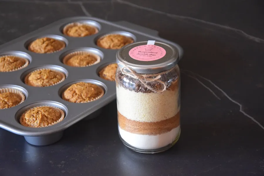Gezonde Pompoentaart met CHocolate Chips bakmix - natuurlijk gezoet- muffins