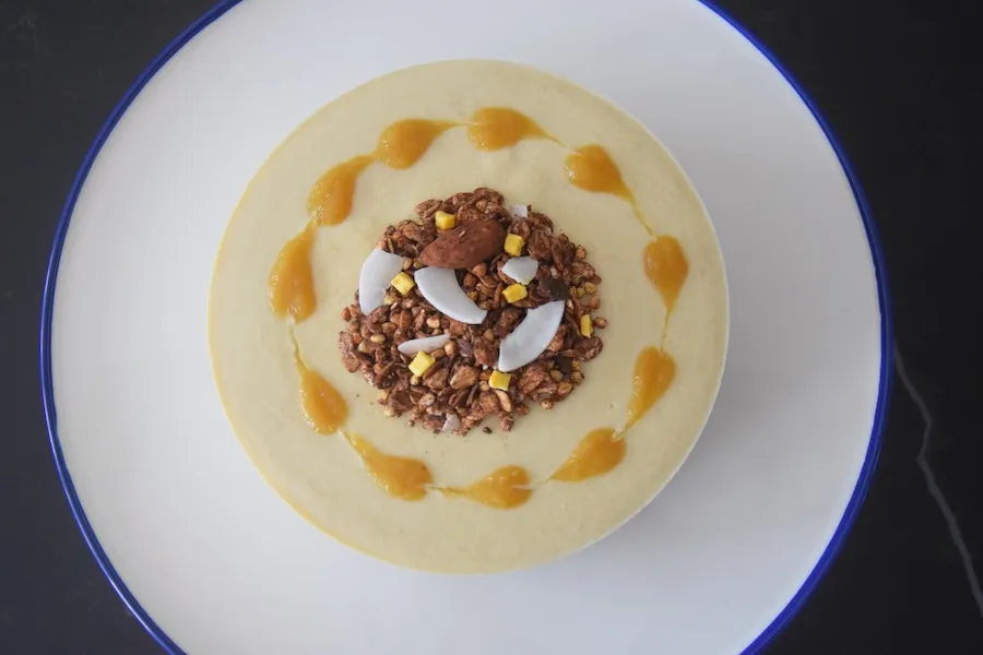 Gezonde Mango Kwarktaart met Citroen en Gember Topview