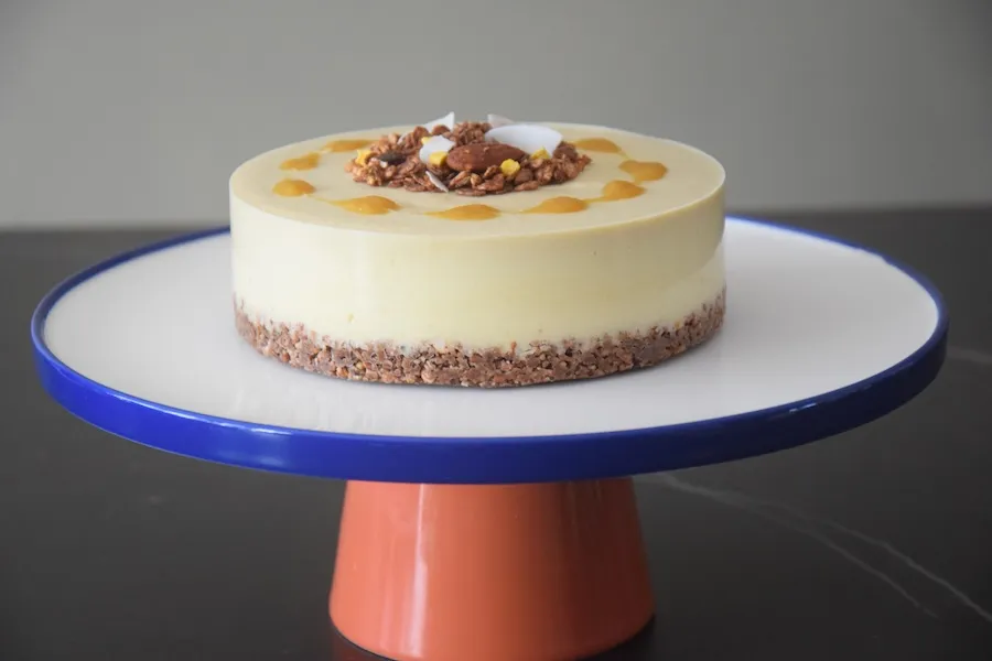 Gezonde Mango Kwarktaart met Citroen en Gember op Taartschaal