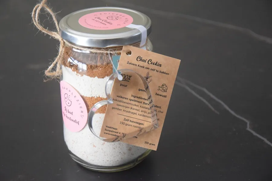 Gezonde Bakmix Chai Cookies - Koekuitsteker hartvorm
