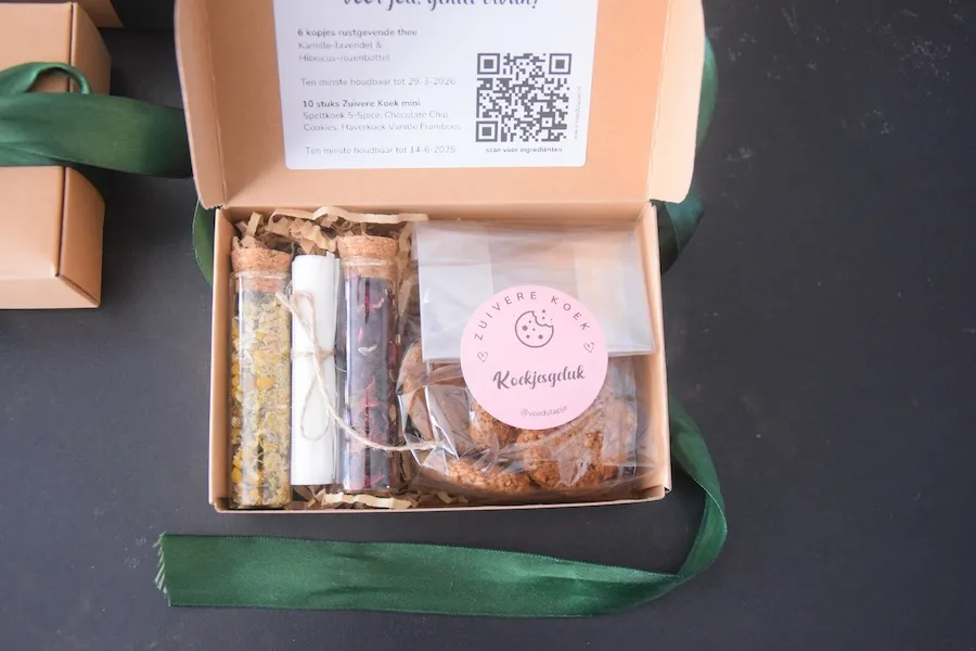 Zuivere Koek & Verse Thee Cadeaupakket Bovenkant
