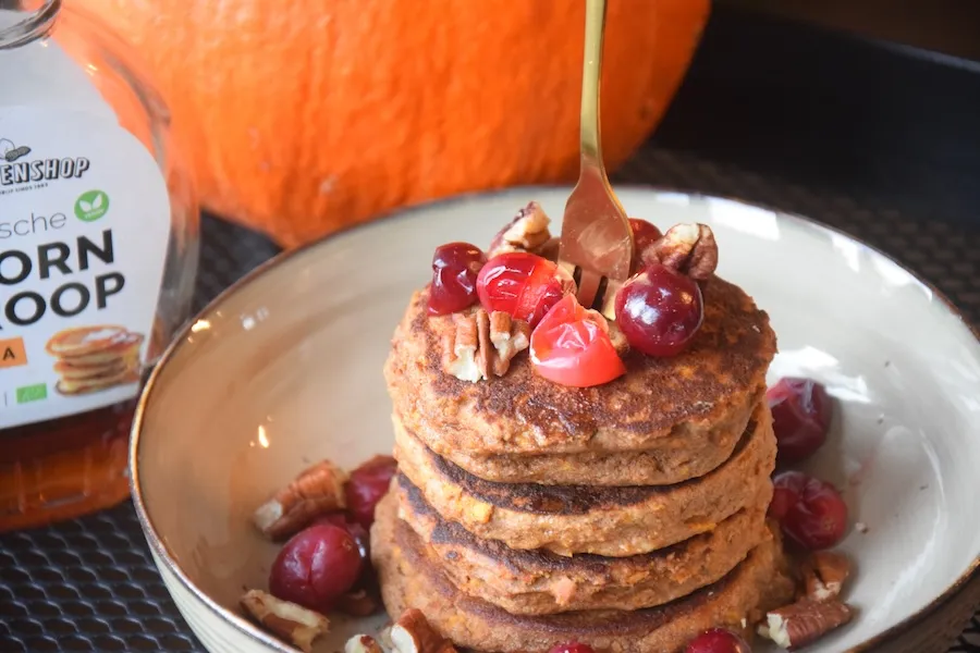 Pancakes met pompoen en speculaaskruiden